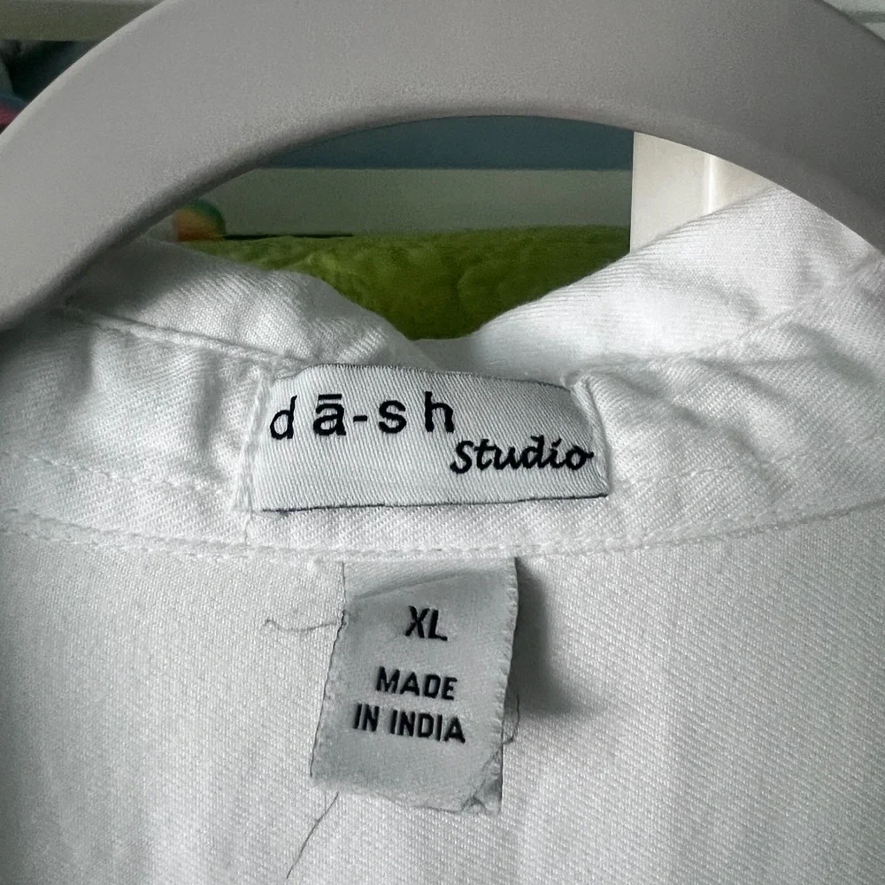 Dash Studio White Collared Cover-up or Tunic Shirt Dress Size XL - Picture 2 of 12